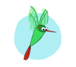 An image of a cartoon hummingbird.